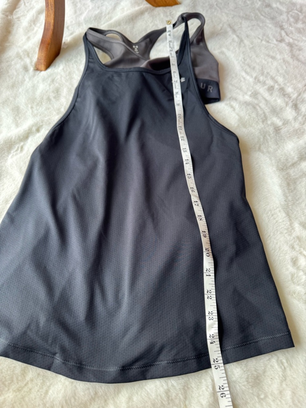 Under Armour Black Racerback Tank with Built-In Dark Gray Bra - Size XS - Picture 10 of 10